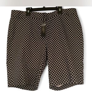New Tailored Classy Talbots Black and White Geometric Womens  Shorts size 14P